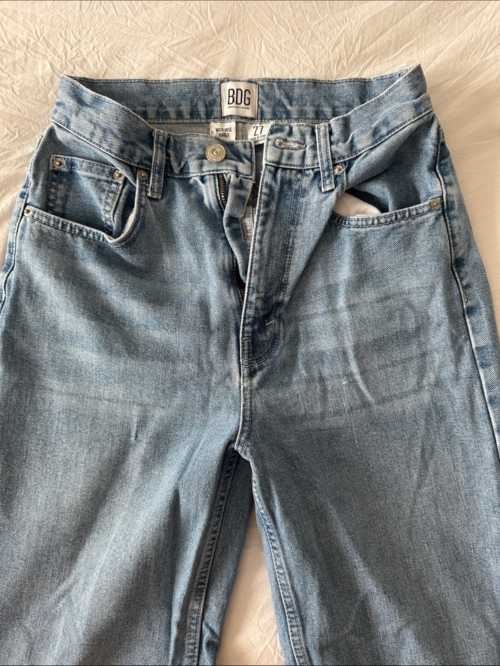 BDG Women’s Blue High Rise Baggy Jeans